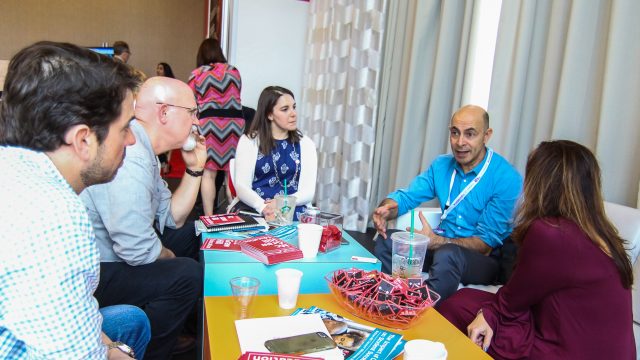 Attendees in the McGraw-Hill Education Lounge at SXSW EDU 2017.