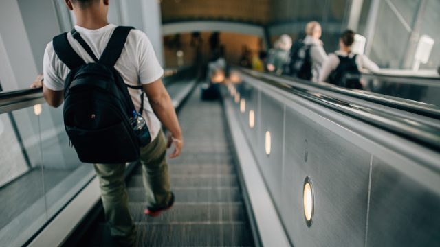 Airport Escalator Stock Image