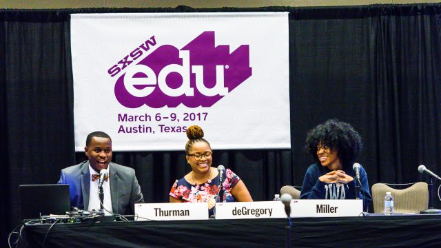 SXSW EDU 2017 HBCU Educators, Advocates & Entrepreneurs Summit featuring Crystal deGregory , Jahliel Thurman , Lauren (Lo) Miller. Photo by Steve Rogers.