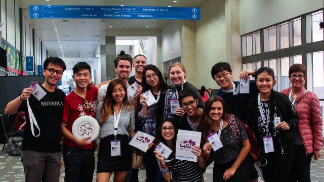 Students with their badges