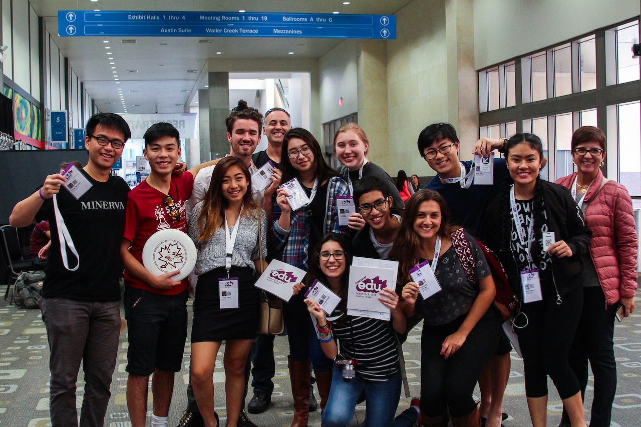 students with their badges