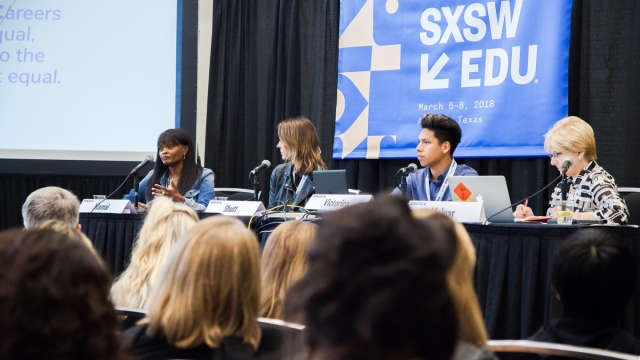 How to Prepare Kids for Jobs that Don’t Exist Yet panel at SXSW EDU 2018 – photo by Debra Reyes.