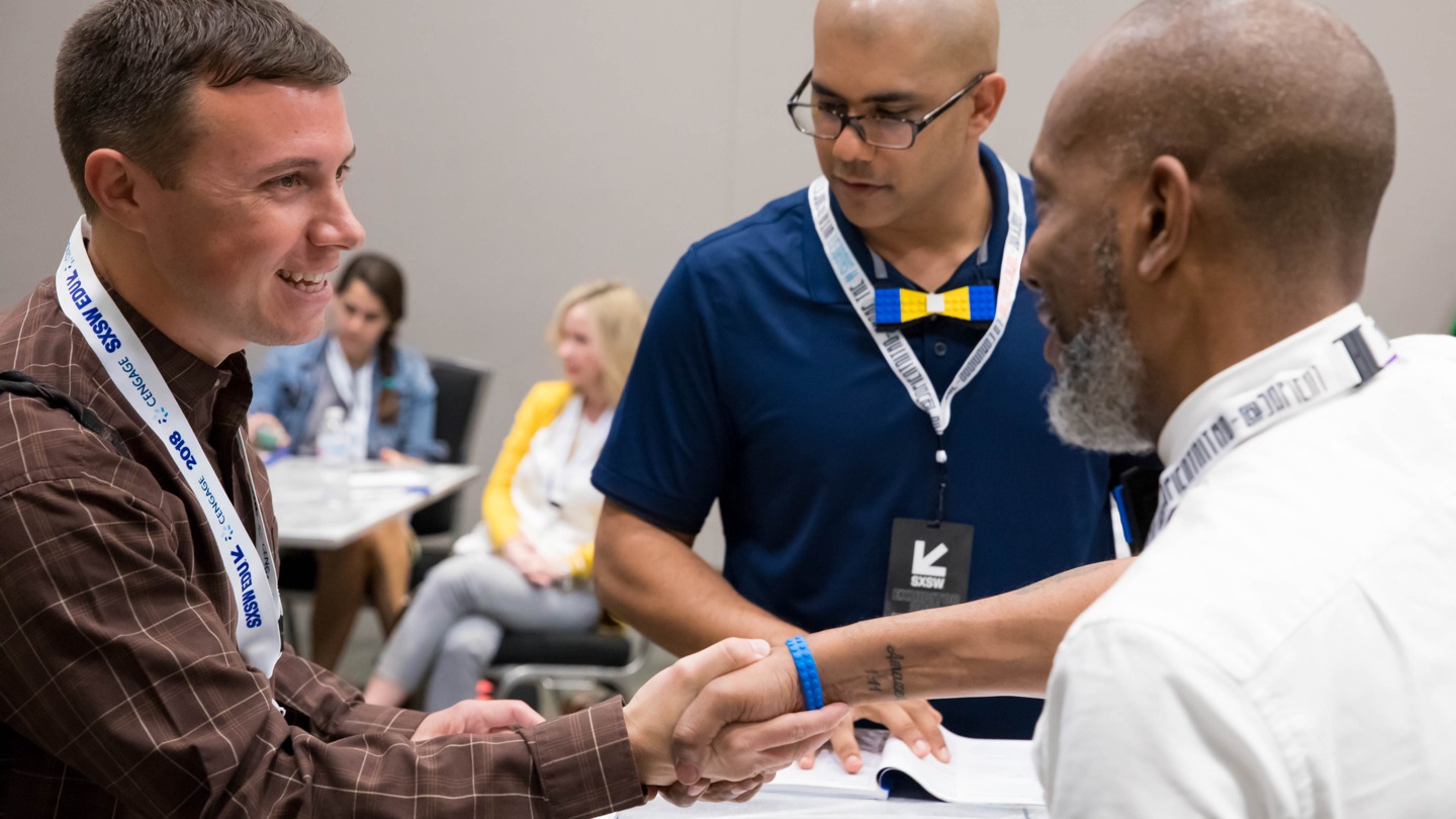 Attendee networking at SXSW EDU 2018.