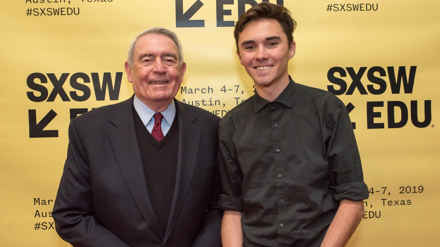David Hogg & Dan Rather on Young People Win: Rethinking Advocacy in a New Era at SXSW EDU 2019.