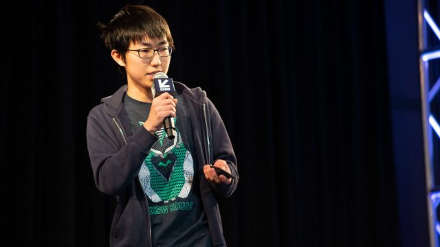 SXSW EDU 2019 Student Startup competition finalists pitching. Photo by Steve Rogers.