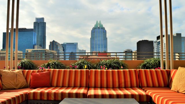 Hilton Austin Downtown hotel balcony. Photo by Nicole Burton.