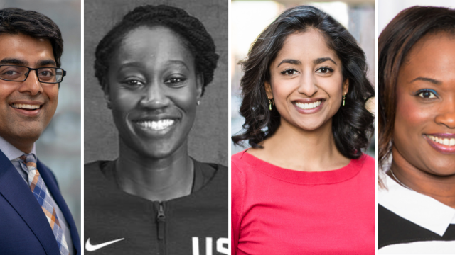 SXSW EDU 2022 Speakers Kumar Garg, Tina Charles, Dr. Pooja Agarwal, and Dr. Tequilla Brownie