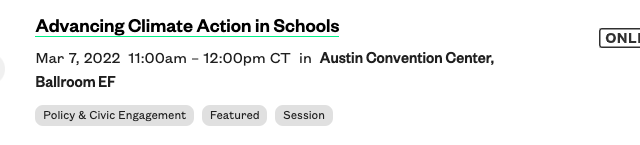 SXSW EDU Online Schedule Listing