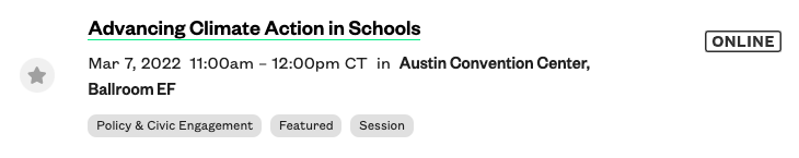 SXSW EDU Online Schedule Listing